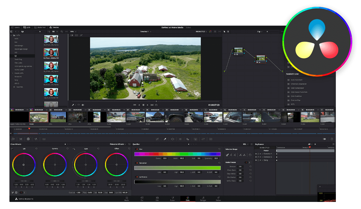 Modern graphic featuring animated title templates for DaVinci Resolve on a computer screen, showcasing vibrant colors and creative typography.