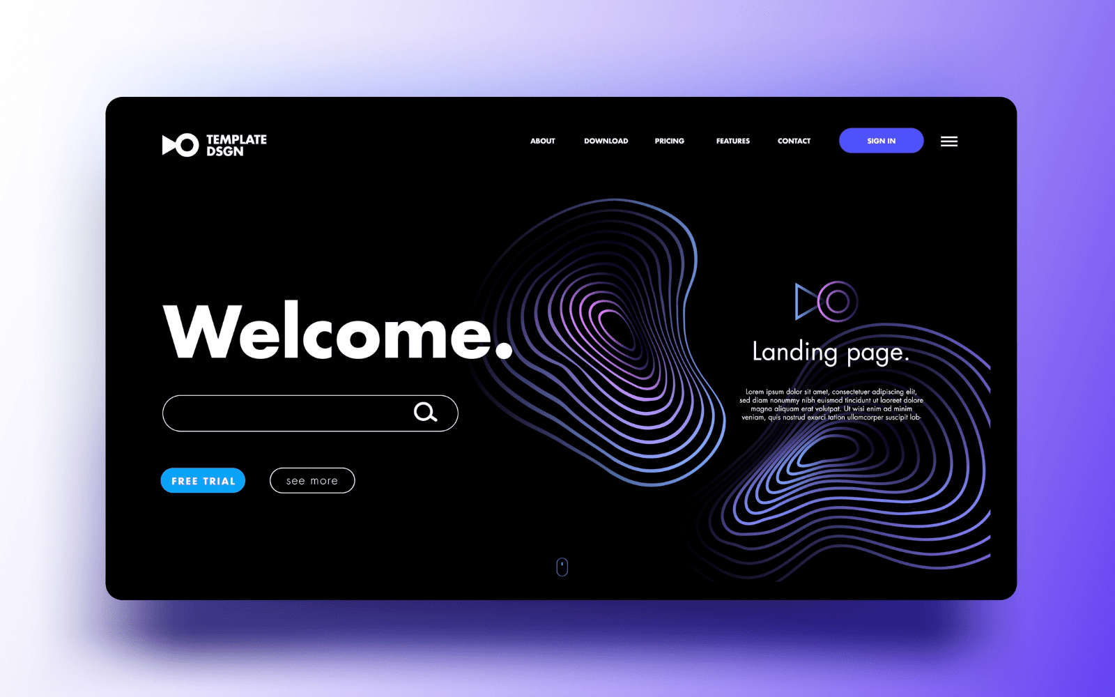 Infographic illustration showing on-page design concepts for SEO, including Core Web Vitals, semantic HTML, accessibility, structured data, and mobile-responsive layouts.