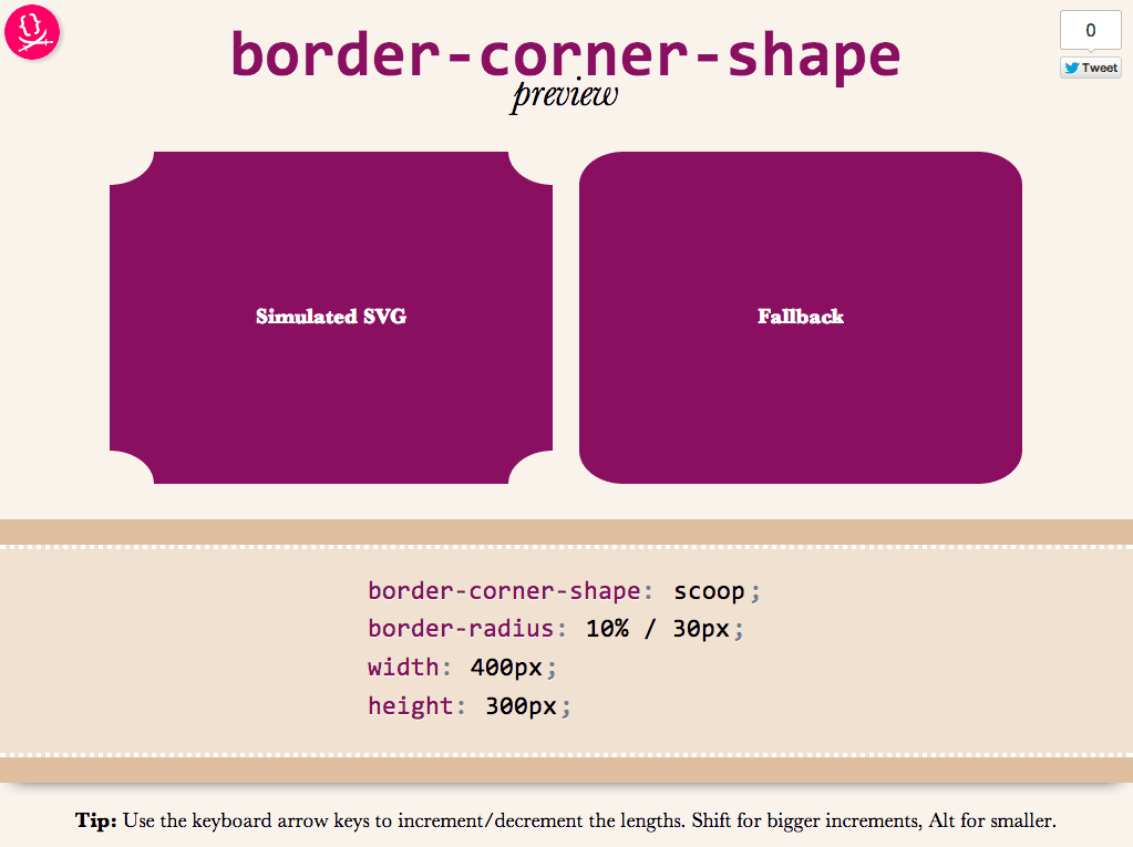 A creative UI design showcasing various CSS corner shapes and effects with code snippets for modern web design.