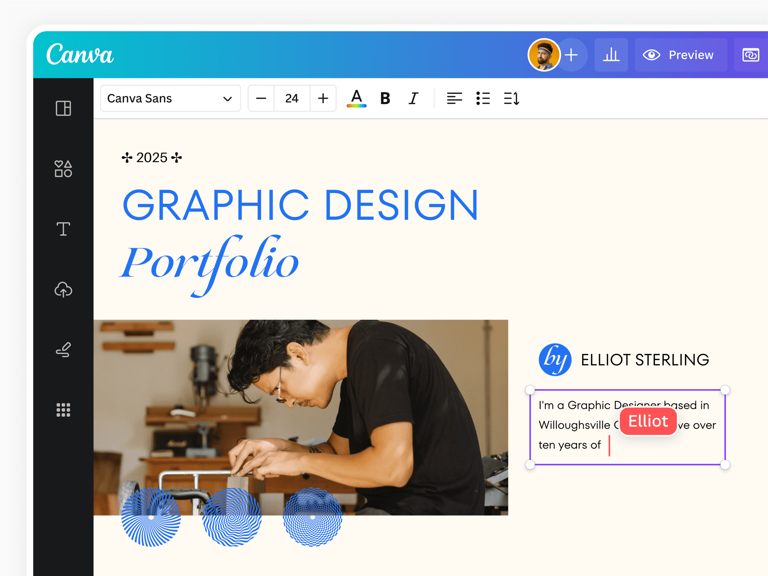 A bright and inspiring workspace displaying various WordPress themes for creative portfolios.