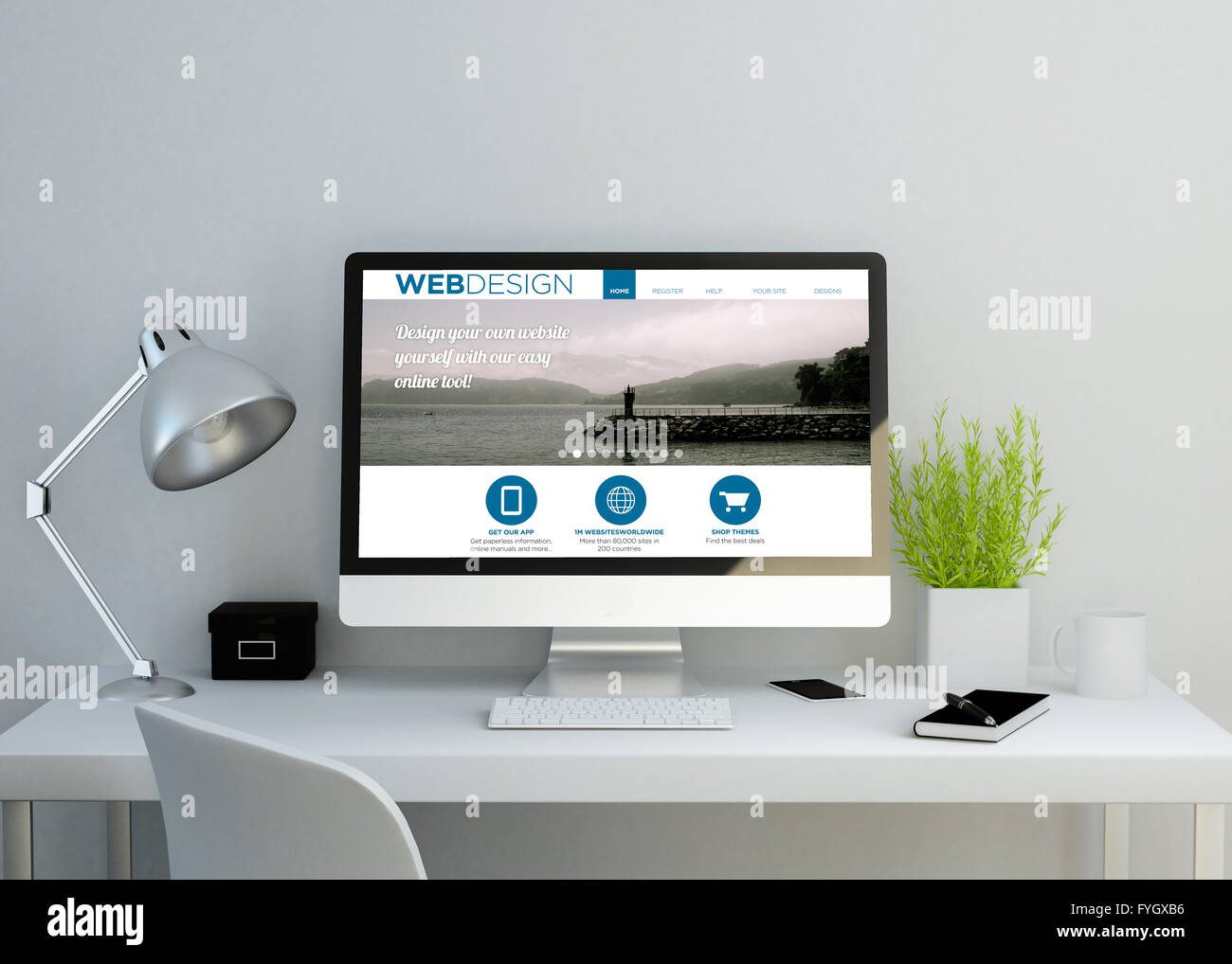 A visual comparison of web design and web development, showcasing a colorful design workspace on one side and a code-focused tech environment on the other.