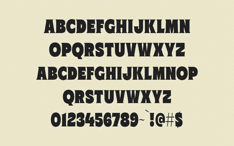 A graphic showcasing heavy and ultra-bold fonts for designers with vibrant colors and clean layout.