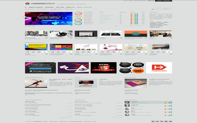 Elegant minimalist web design layout showcasing inspiration from Awwwards.