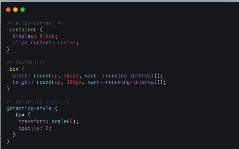 A modern webpage showcasing new CSS features introduced in Google Chrome in 2025, highlighting customizable components and interactive design functionalities.