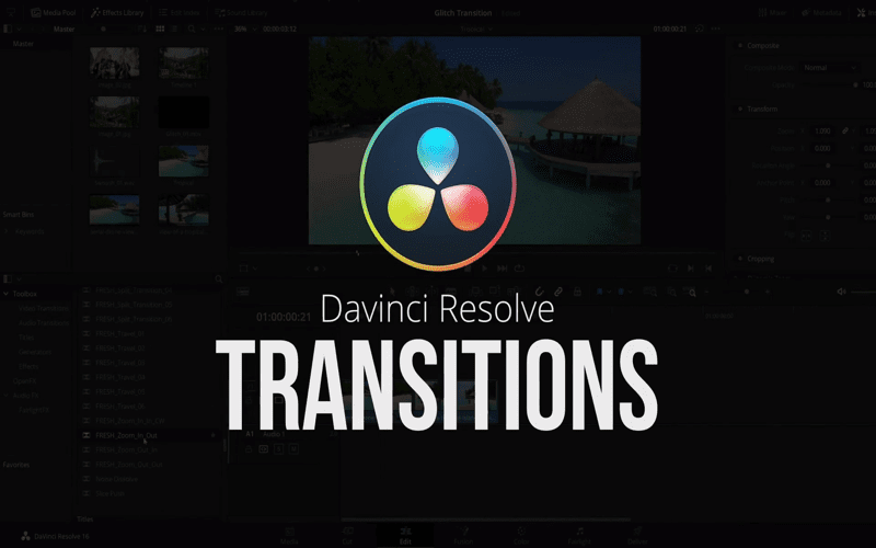 A modern display showcasing DaVinci Resolve video editing templates, featuring colorful and engaging designs for titles, lower thirds, and transitions.