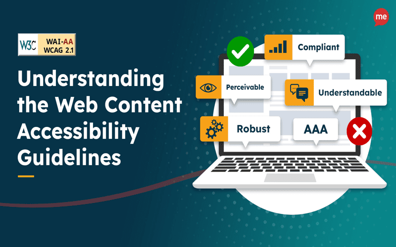 Illustration of web accessibility concepts, focusing on semantic HTML versus ARIA attributes with a laptop showing a save changes button.