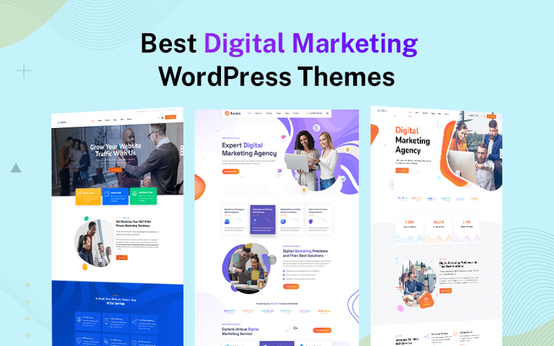 A vibrant digital workspace of a WordPress agency team collaborating over new ideas and technology.