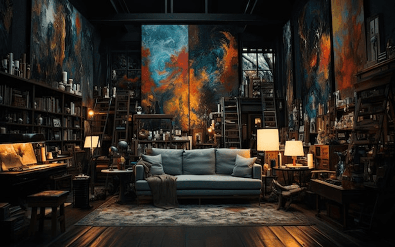 A vibrant modern graphic design workspace featuring a computer with design software and colorful design assets, depicting the growth of online graphic design opportunities in 2025.