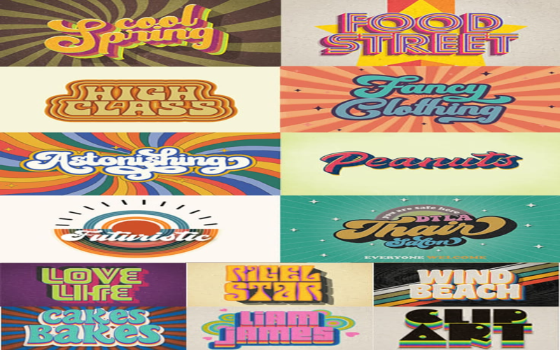 A colorful assortment of various pixel fonts displayed against a retro video game themed background, showcasing the vibrant styles and aesthetics of classic gaming typography.