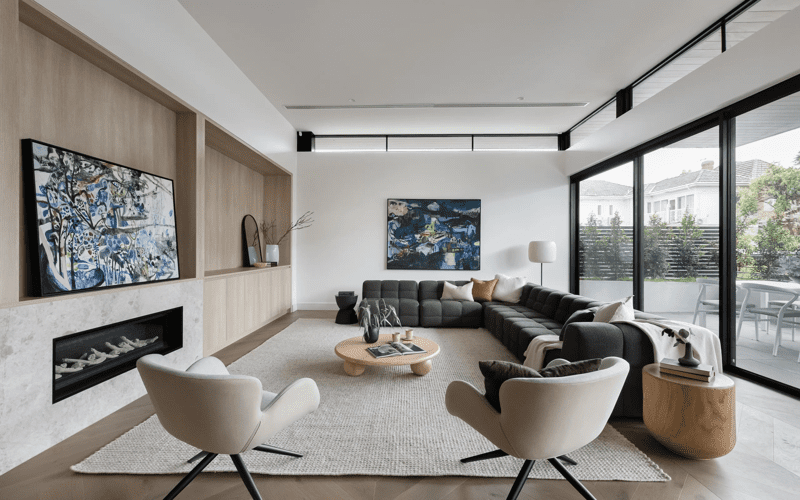 Collection of modern interior decor ideas showcasing stylish living spaces with contemporary design and decor elements.