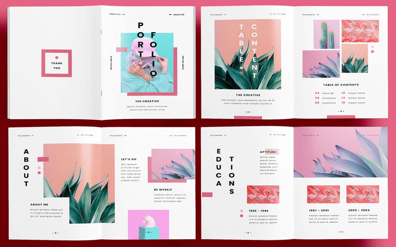 A stylish web design portfolio displayed on a laptop screen, featuring colorful design projects and a minimalistic home office backdrop.