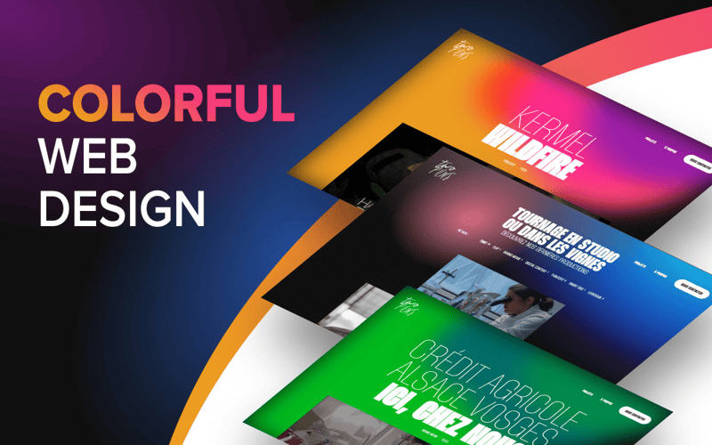 Artistic representation of scroll-triggered animations on a web page display with dynamic squares and a vibrant UI.