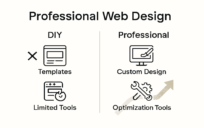 A digital collage illustrating various DIY web design tools and resources, showcasing intuitive interfaces, vibrant colors, and creative elements.
