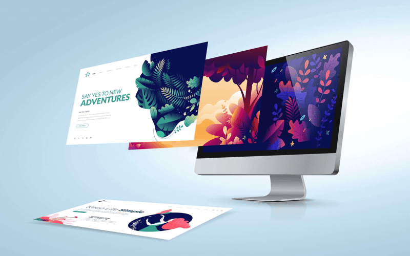 Hero image representing creative web design showcasing increased website traffic for brands in a clean and modern aesthetic.
