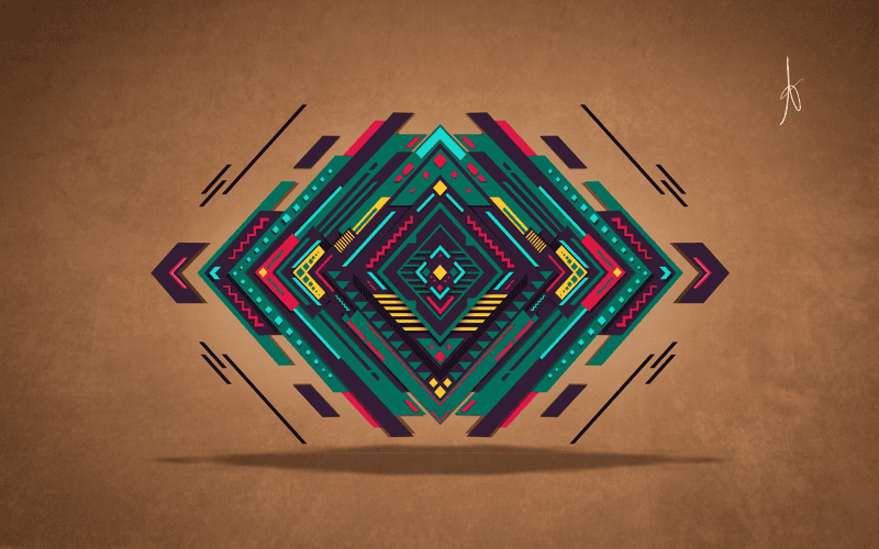 Abstract visualization of AI optimization techniques for WordPress websites, featuring geometric shapes and vibrant colors representing data transfer and enhanced accessibility.