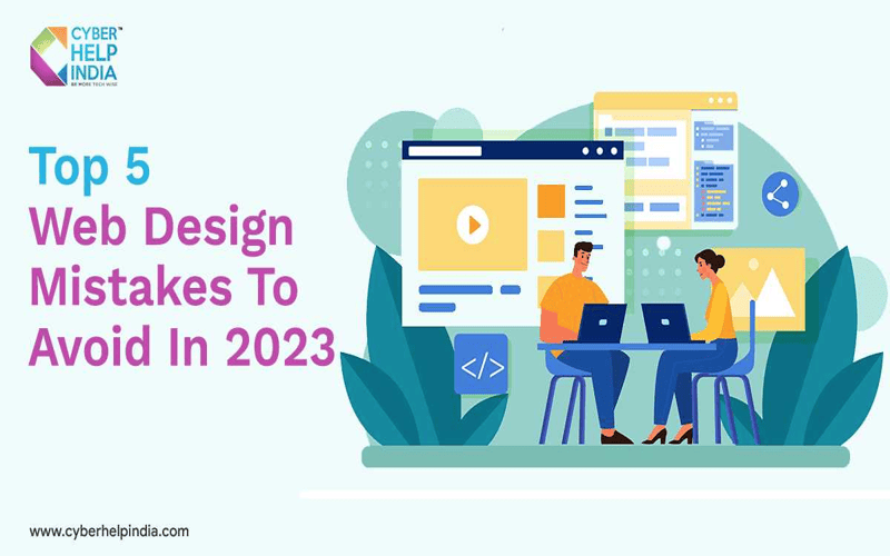 Modern web design showcasing common mistakes to avoid in 2023, featuring navigation, mobile optimization, and clear call-to-actions.