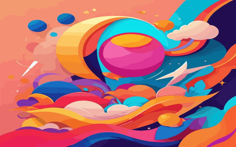 Abstract illustration representing principles of responsive web design, featuring fluid grid layouts and organic shapes in modern color palette.