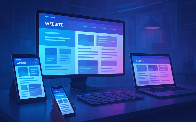 Abstract representation of web design for beginners using vibrant colors and geometric shapes.