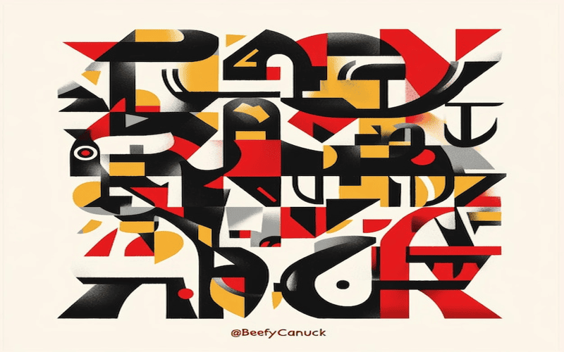Abstract representation of minimalistic typography techniques with geometric shapes and soft color palette.
