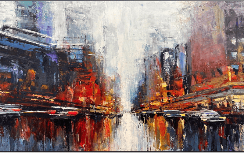 An abstract representation of opportunities for AI in accessibility, featuring intertwining shapes in warm colors that symbolize inclusivity and innovation.