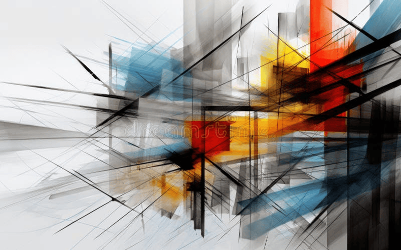 Abstract representation of web accessibility concepts focusing on 'aria-hidden' warnings, featuring vibrant shapes and colors in a clean, modern style.